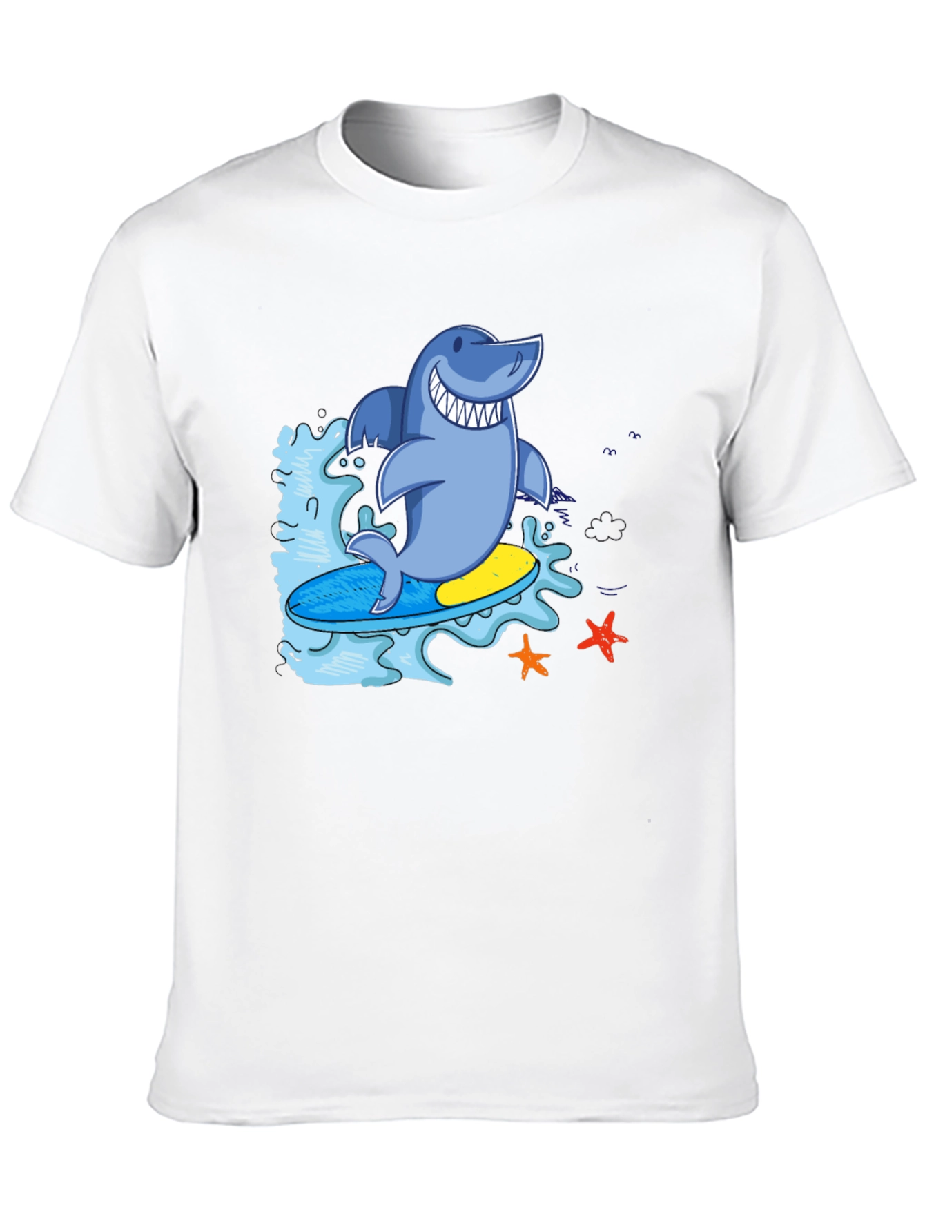 Surfing Shark T-Shirt - Black Cool Graphic Tee