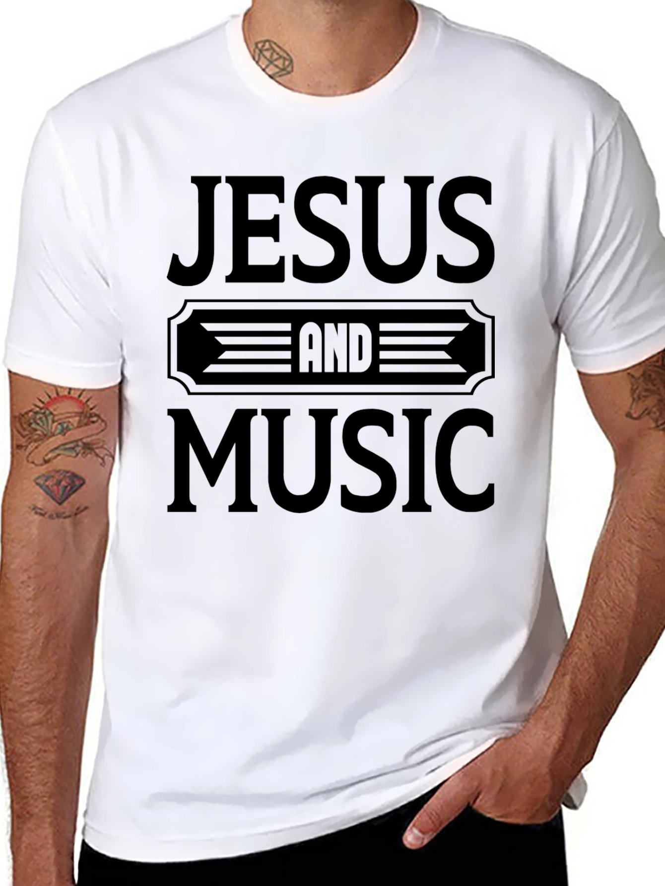 Jesus and Music Black T-Shirt