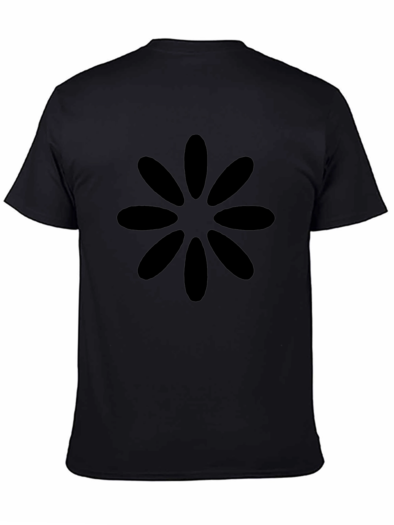 Black Flower Graphic Tee - Casual Cotton T-Shirt