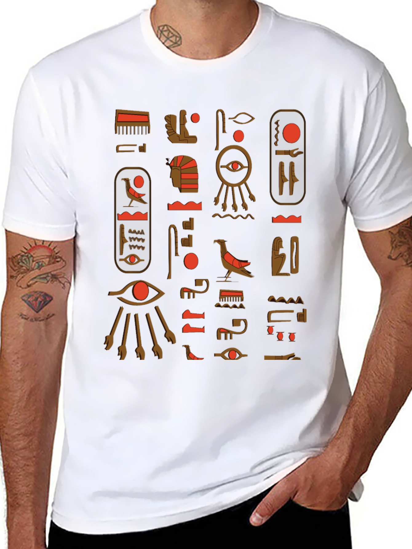 Egyptian Hieroglyph T-Shirt - Stylish Ancient Design