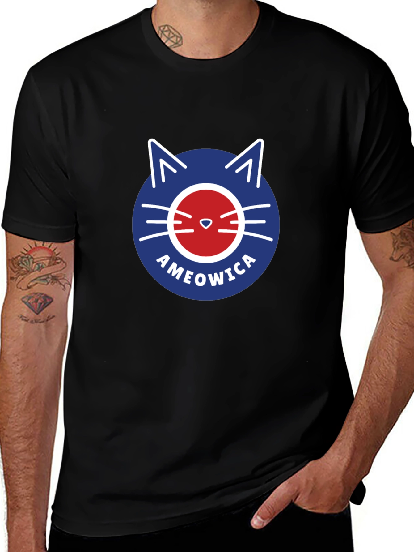 Ameowica Cat Graphic Tee - Patriotic & Funny