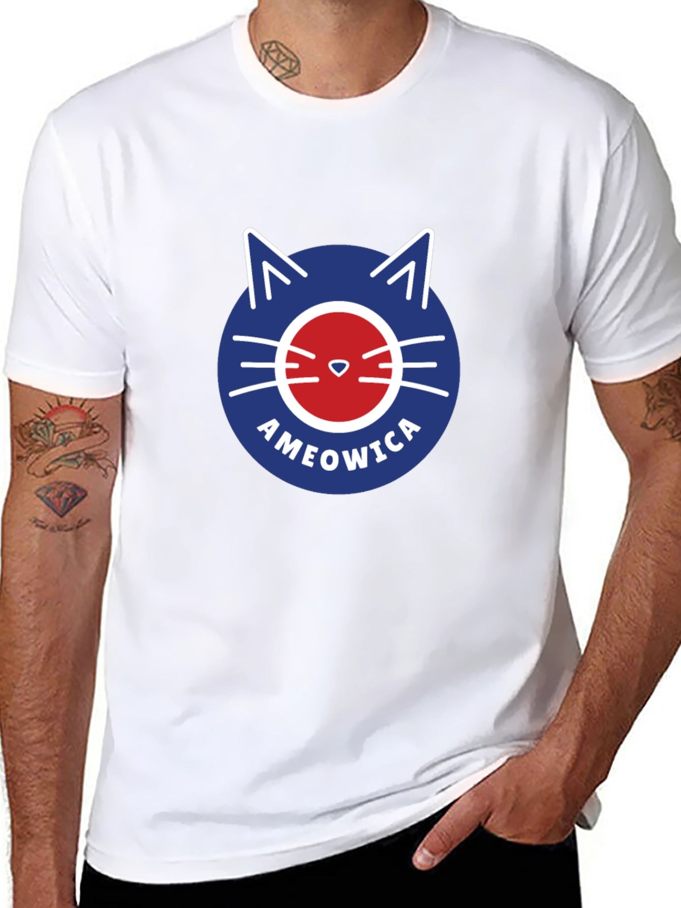Ameowica Cat Graphic Tee - Patriotic & Funny