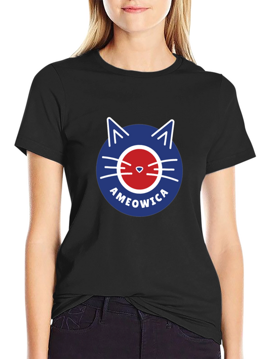 Ameowica Cat Graphic Tee - Patriotic & Funny