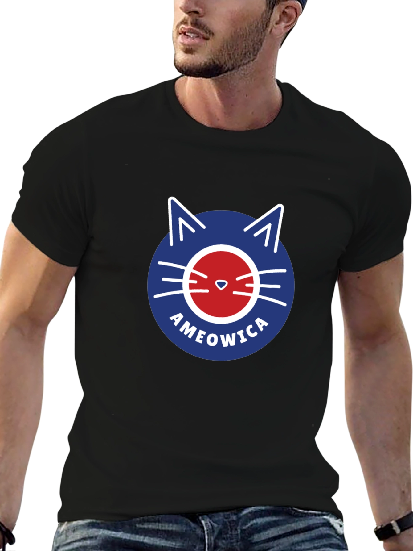 Ameowica Cat Graphic Tee - Patriotic & Funny