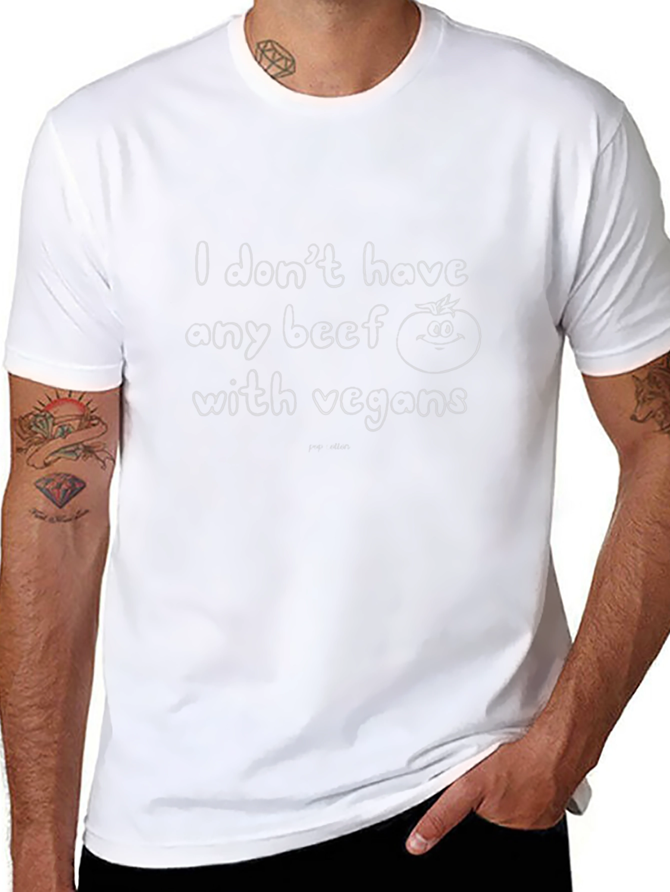 Funny Vegan T-Shirt - No Beef Just Tomatoes!