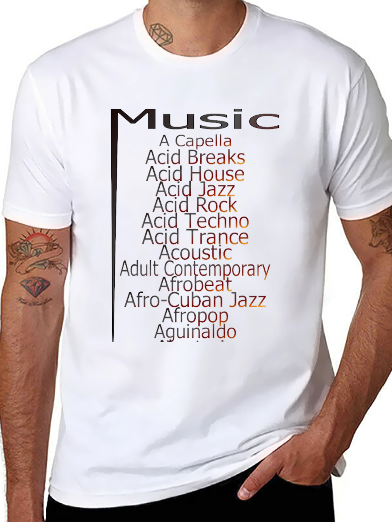 Music Genres Graphic Tee - Black T-Shirt