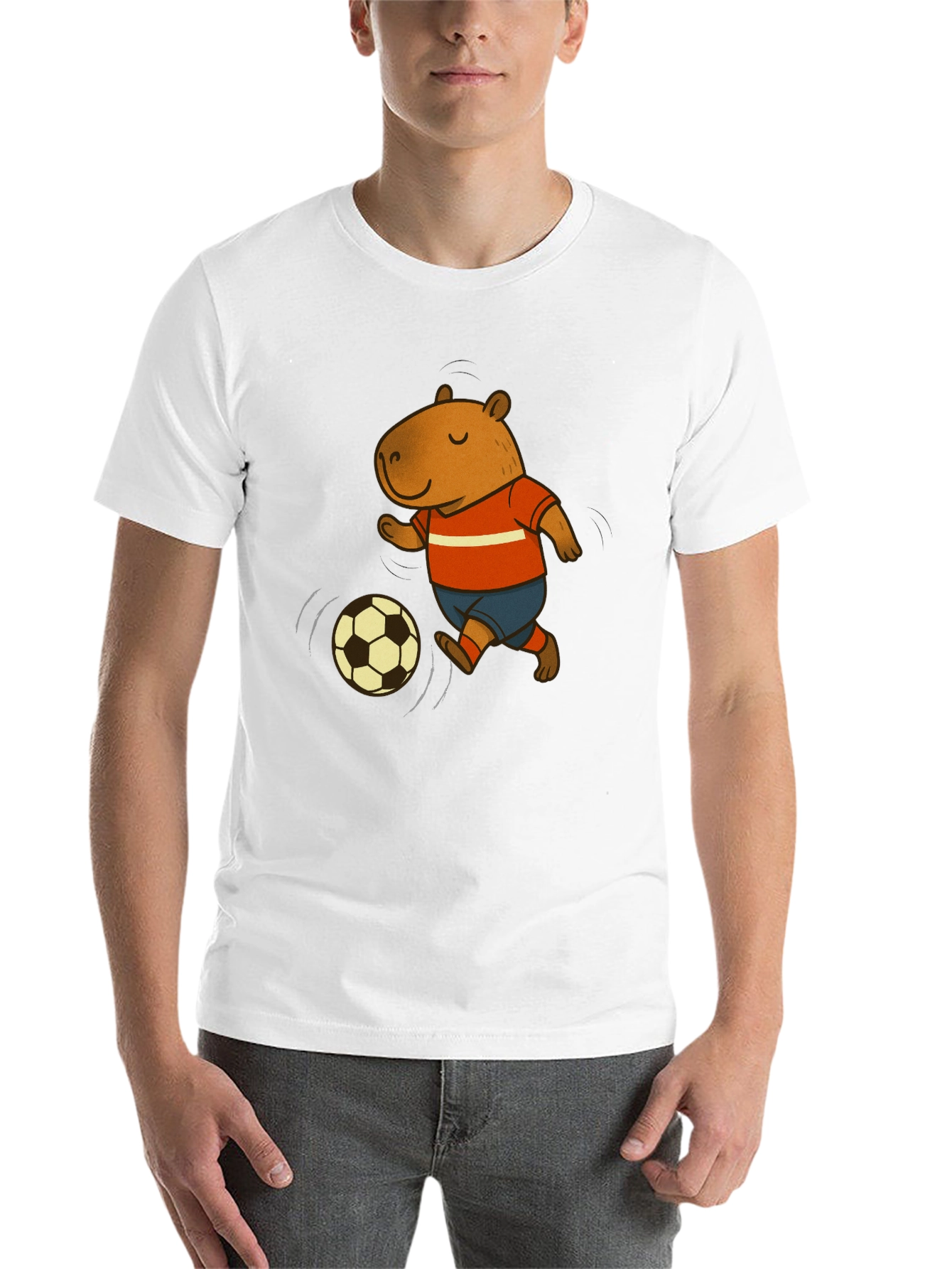 Capybara Soccer T-Shirt - Fun Graphic Tee