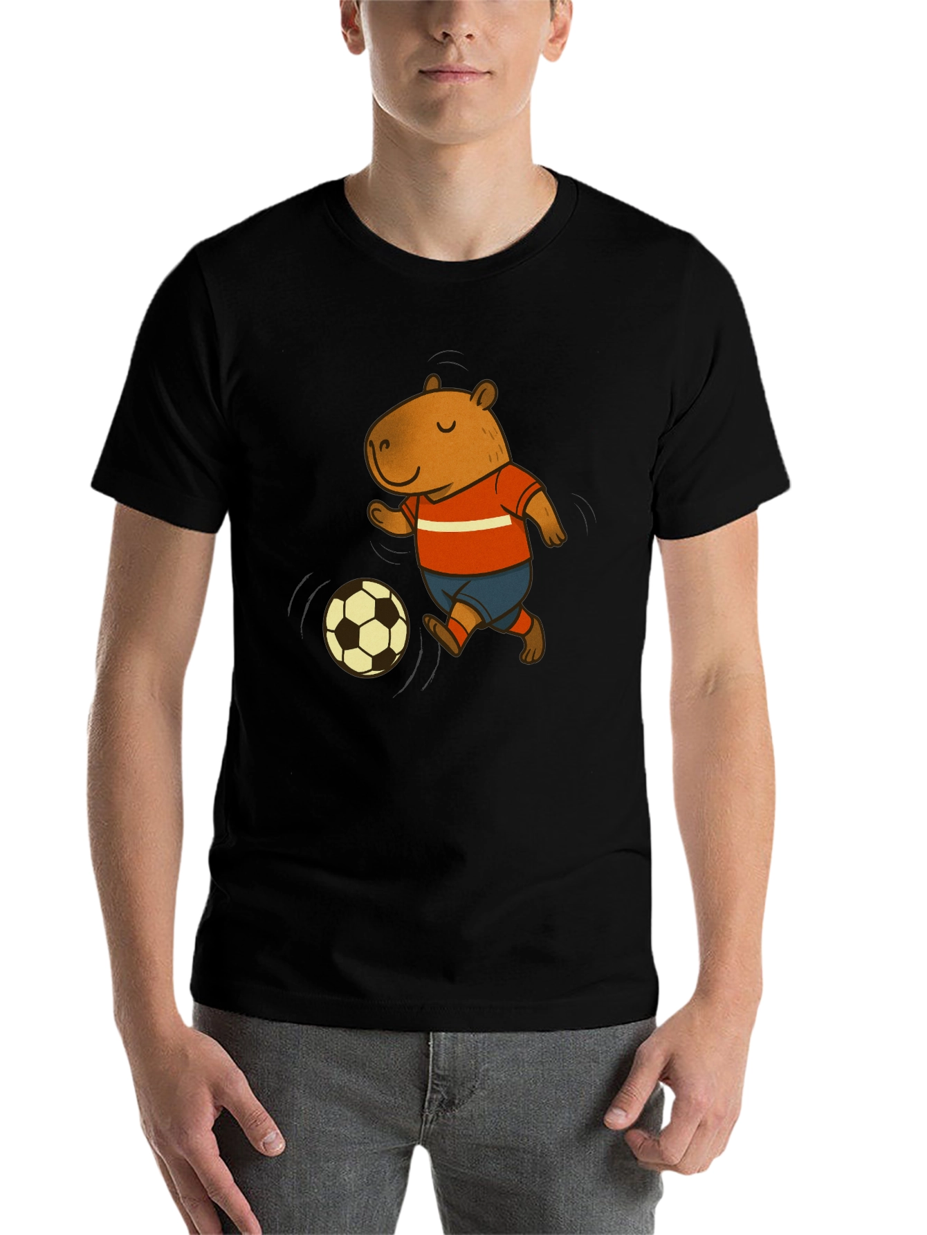 Capybara Soccer T-Shirt - Fun Graphic Tee