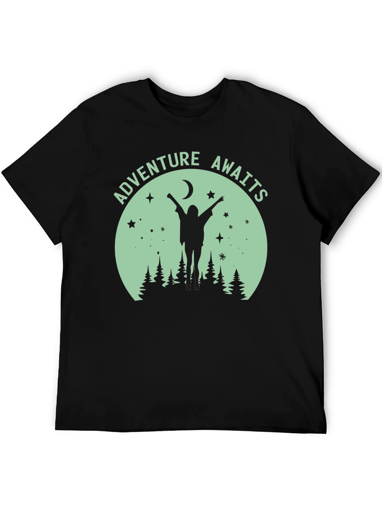Adventure Awaits Graphic Tee - Unisex Black T-Shirt