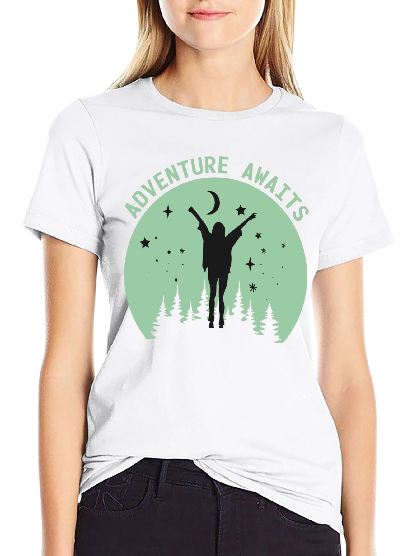 Adventure Awaits Graphic Tee - Unisex Black T-Shirt