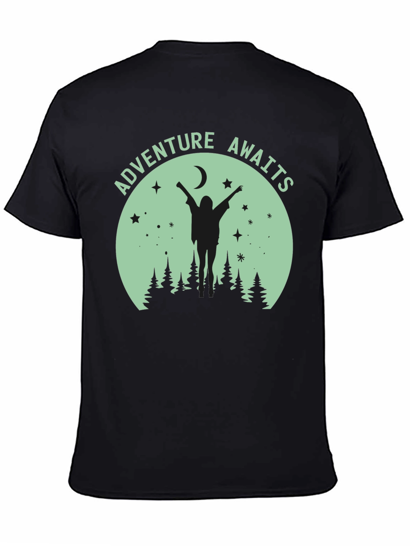 Adventure Awaits Graphic Tee - Unisex Black T-Shirt
