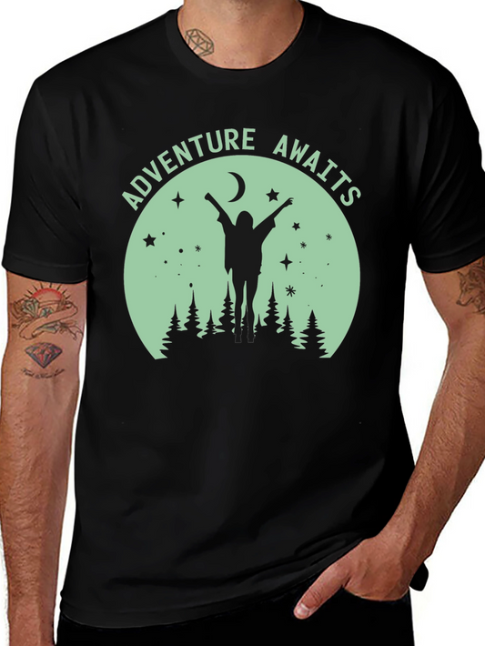 Adventure Awaits Graphic Tee - Unisex Black T-Shirt