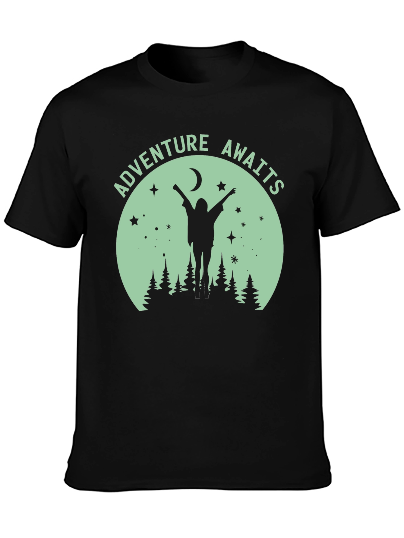 Adventure Awaits Graphic Tee - Unisex Black T-Shirt