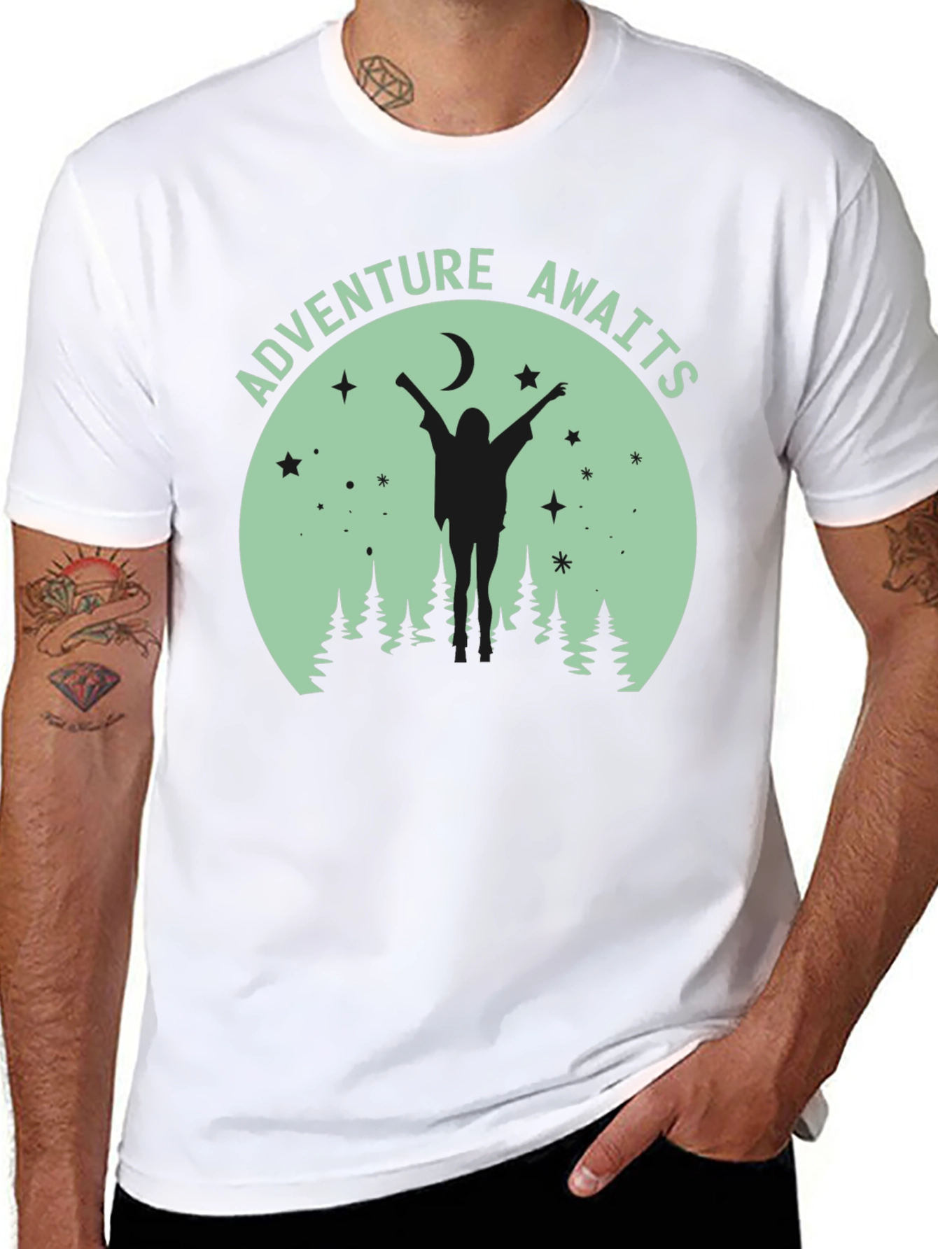 Adventure Awaits Graphic Tee - Unisex Black T-Shirt