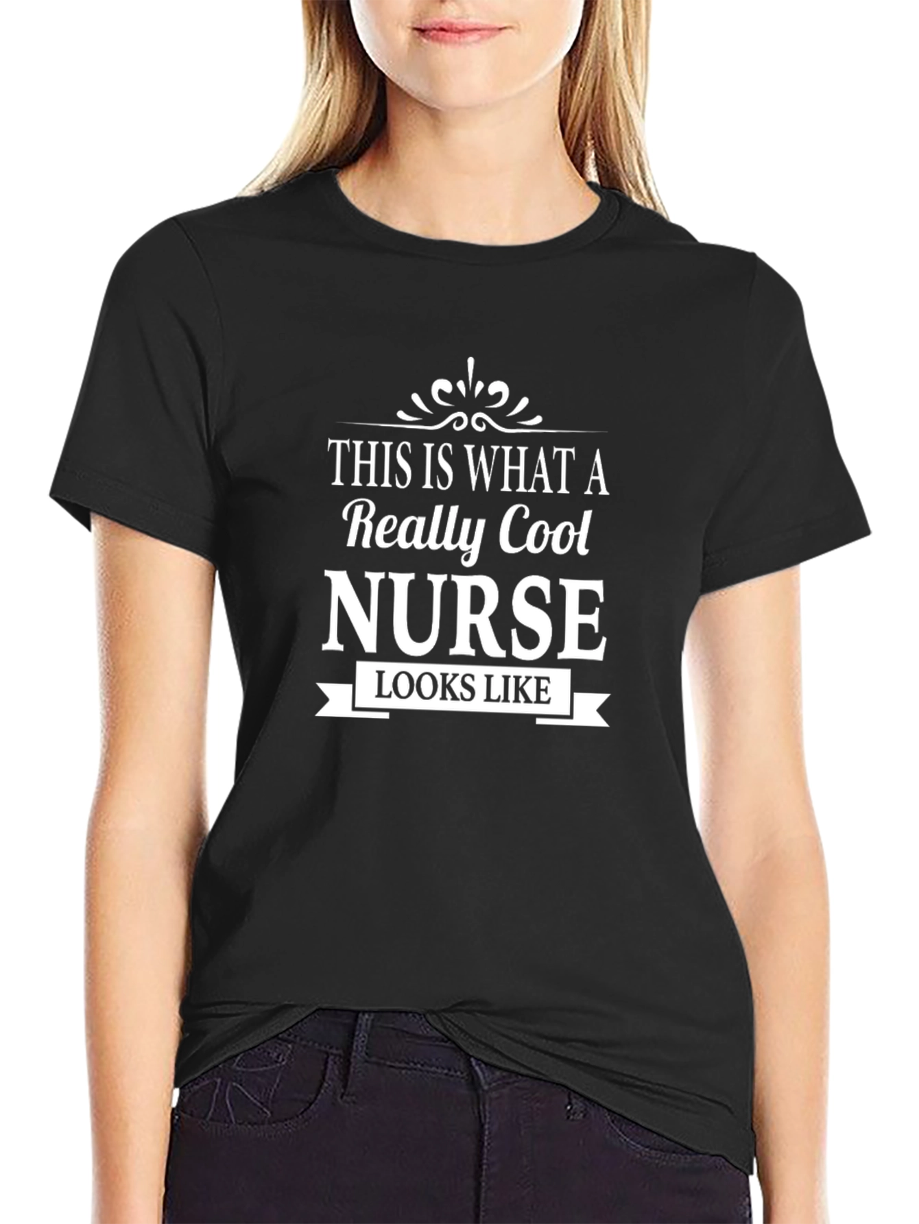 Cool Nurse Graphic T-Shirt - Black