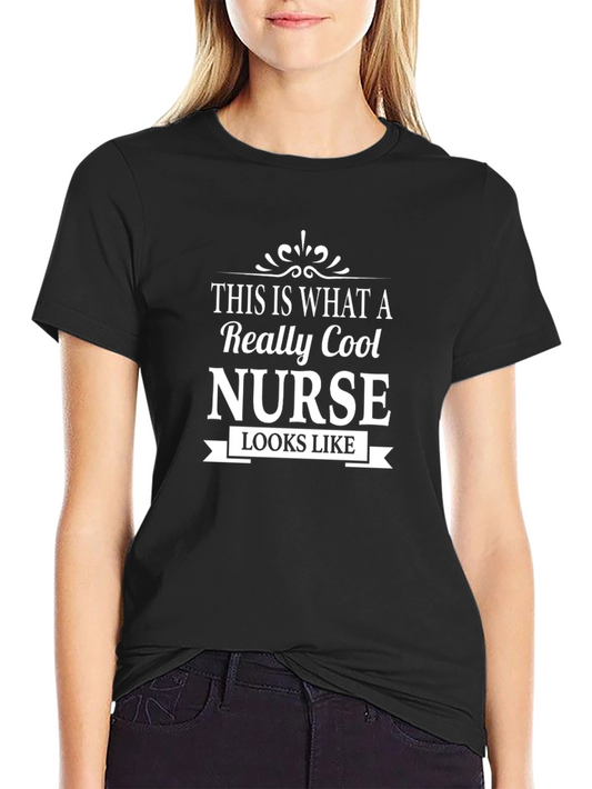 Cool Nurse Graphic T-Shirt - Black