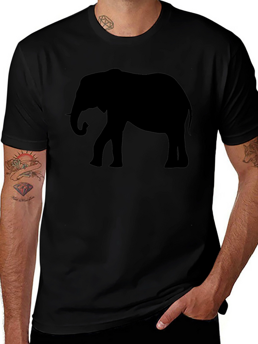 Elephant Silhouette Black Graphic Tee
