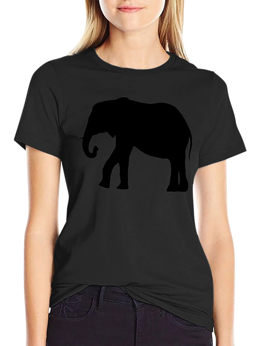 Elephant Silhouette Black Graphic Tee