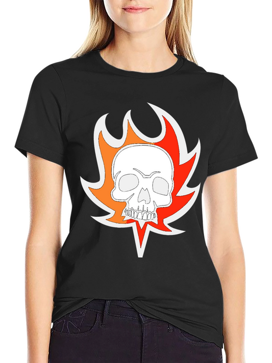 Fiery Skull Graphic T-Shirt - Mens Black Tee