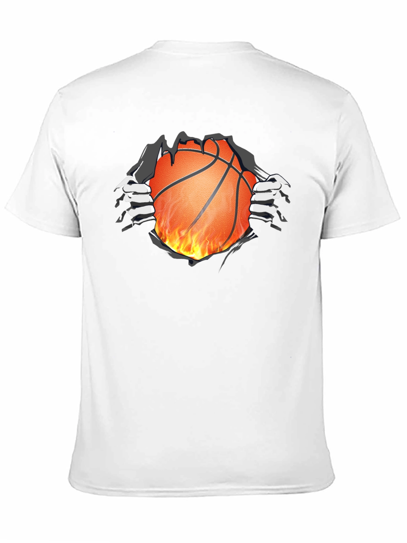 Fiery Basketball Graphic T-Shirt