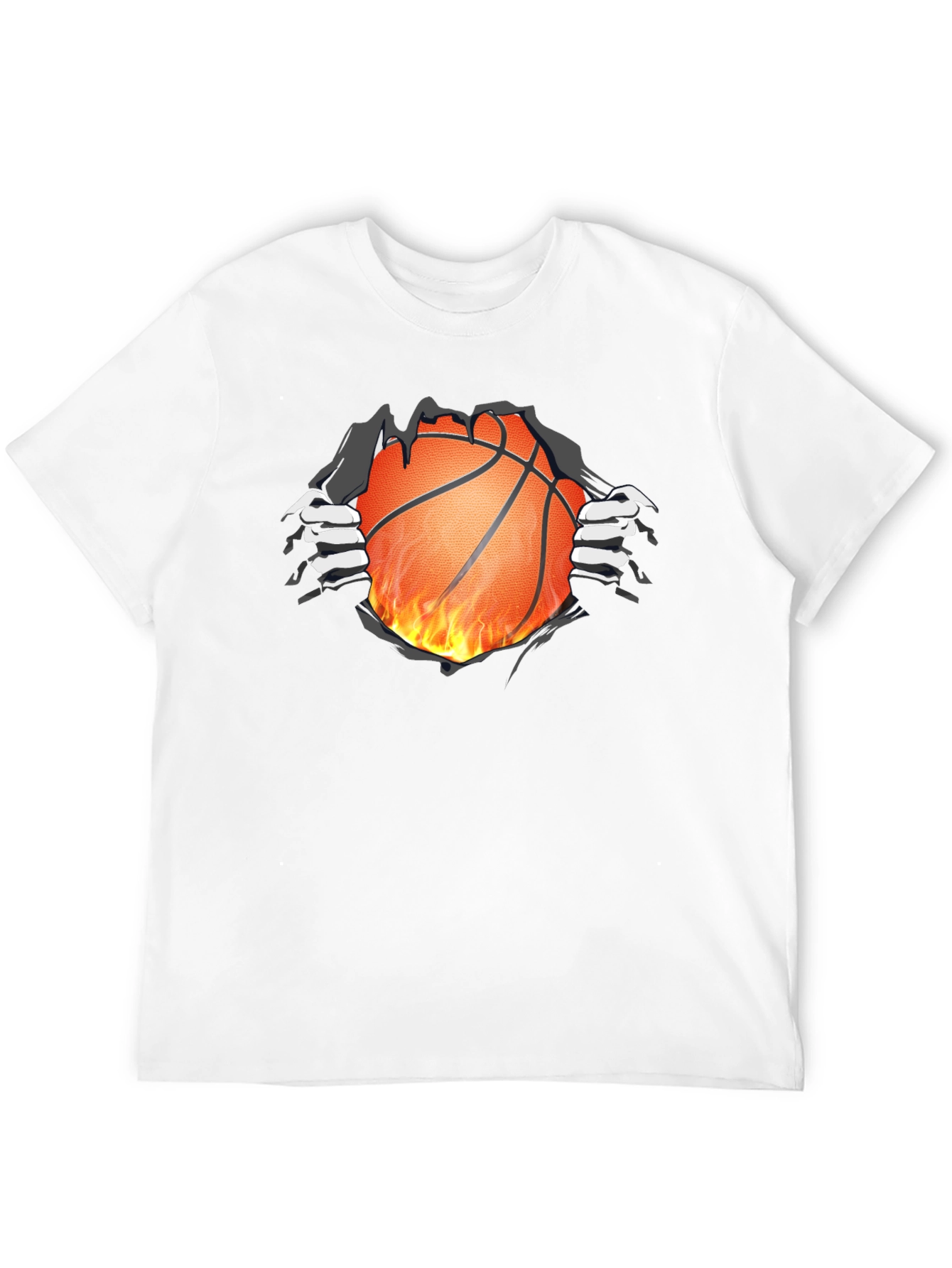Fiery Basketball Graphic T-Shirt