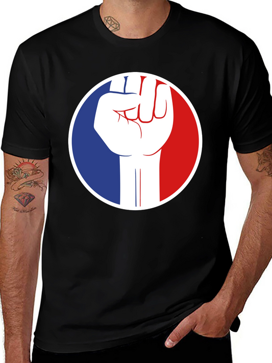 French Fist Graphic Tee - Black Cotton T-Shirt