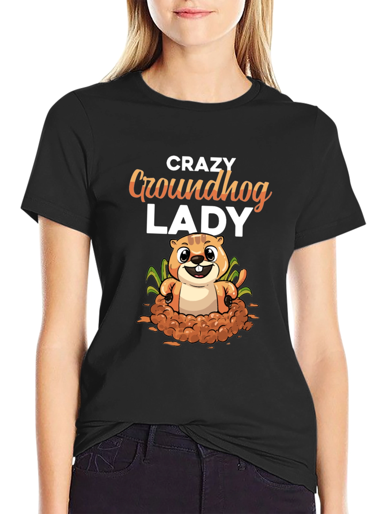 Crazy Groundhog Lady T-Shirt