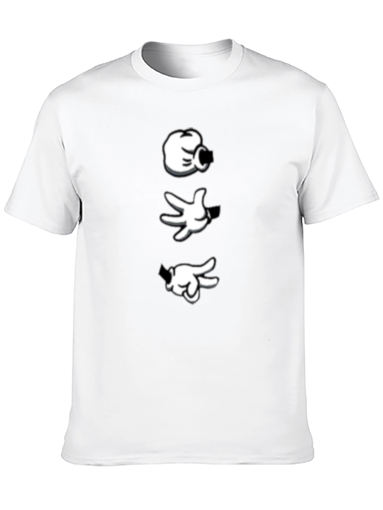 Cartoon Hands Black Tee - Cool Graphic Print Shirt