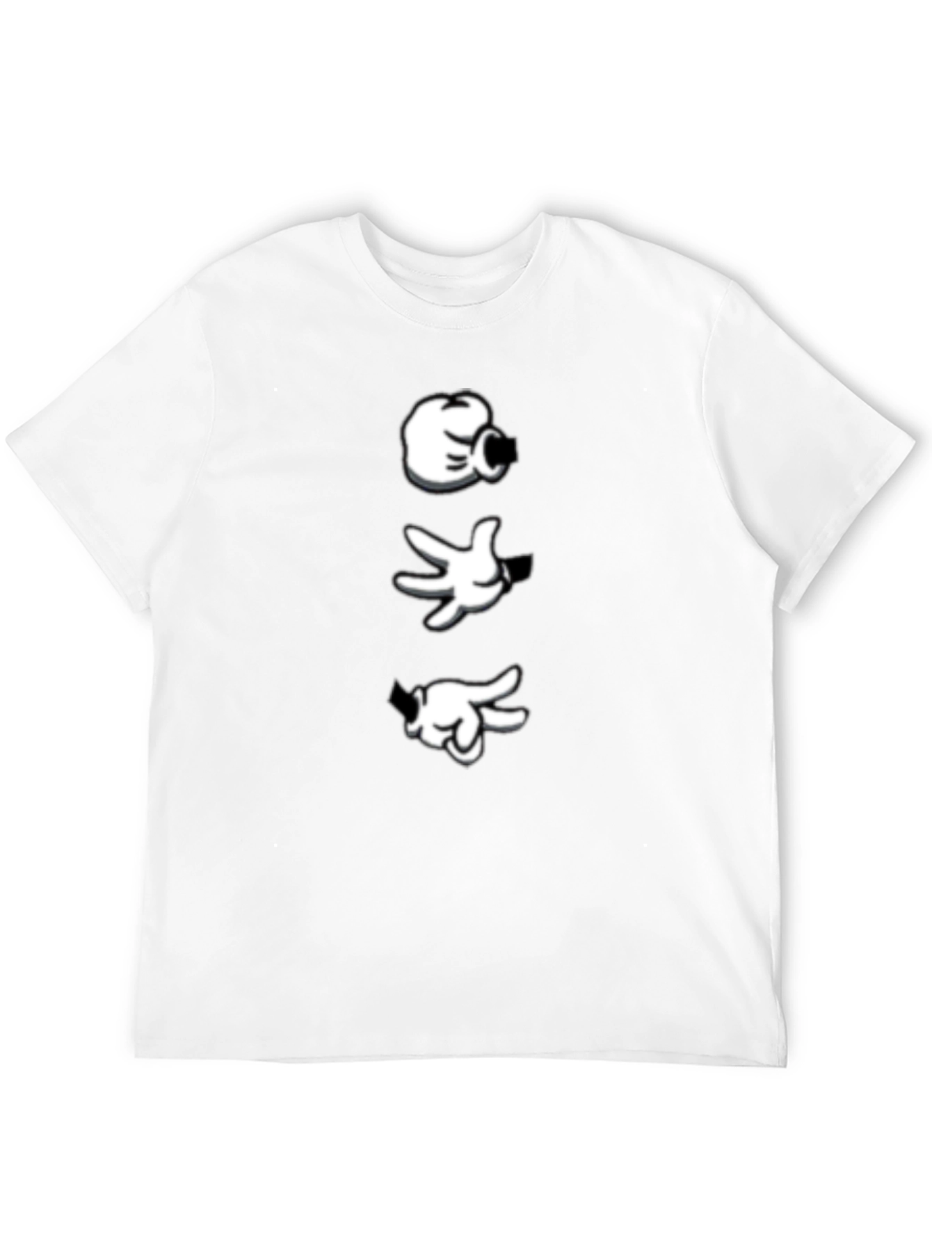 Cartoon Hands Black Tee - Cool Graphic Print Shirt