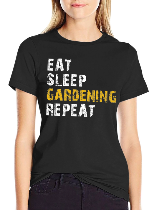 Eat Sleep Gardening Repeat Black T-Shirt