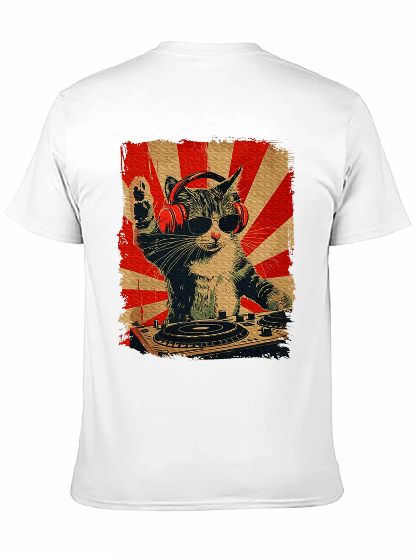 DJ Cat Graphic Tee - Black T-Shirt