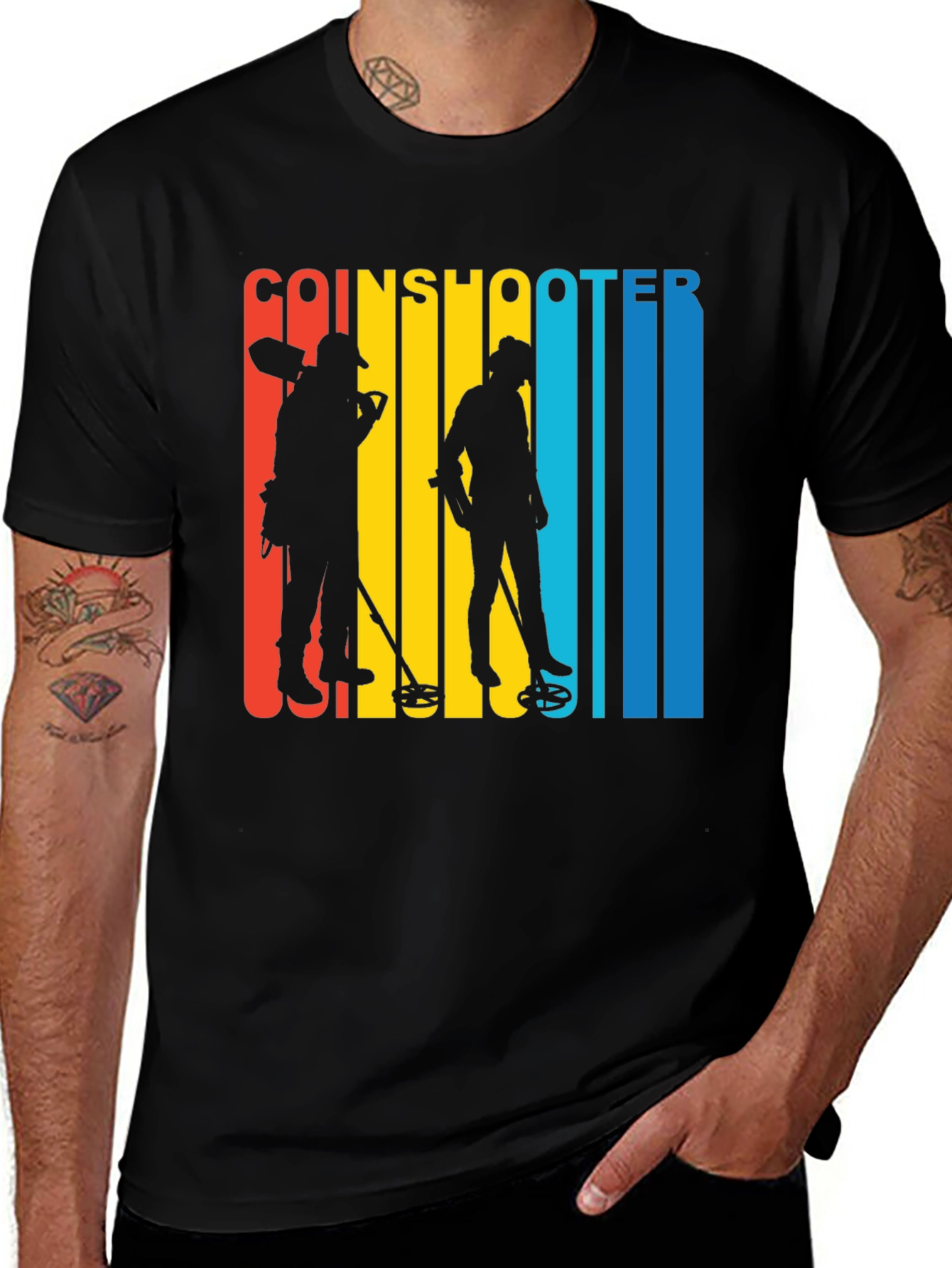 Coinshooter Retro Style Black T-Shirt