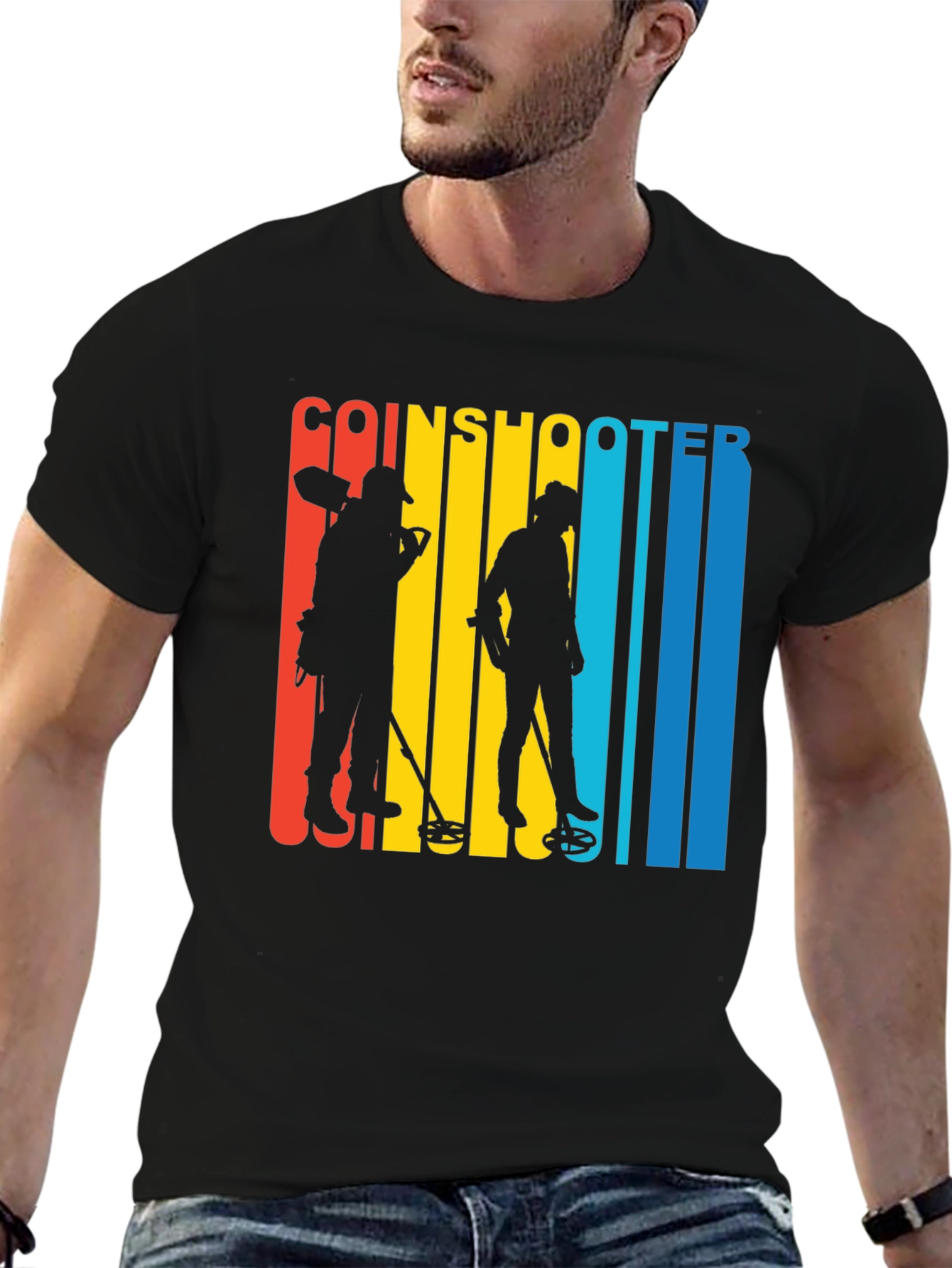 Coinshooter Retro Style Black T-Shirt