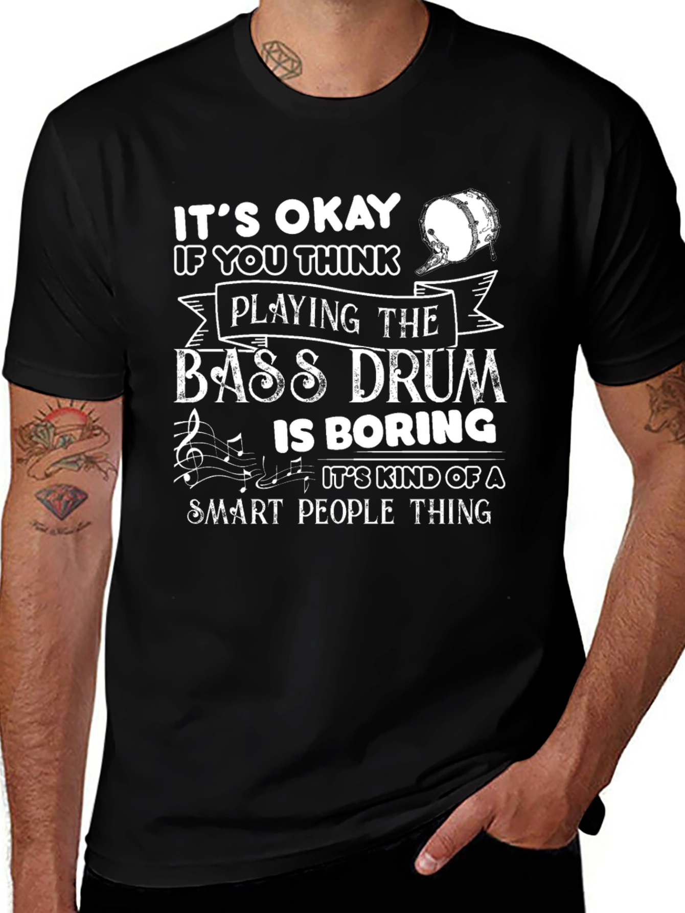 Bass Drum Smart People T-Shirt - Musician Gift