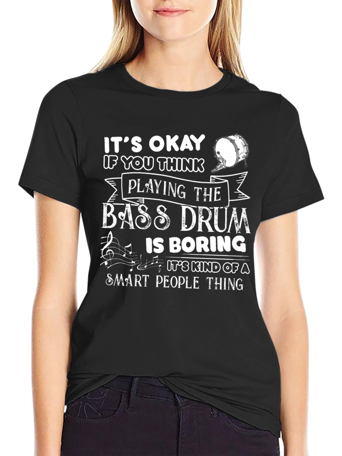 Bass Drum Smart People T-Shirt - Musician Gift