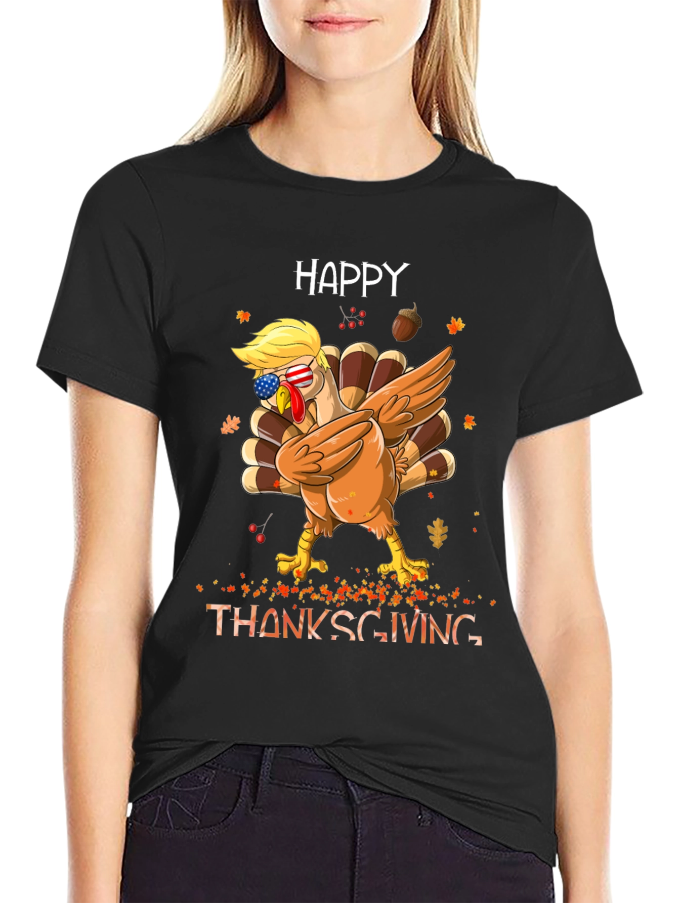 Happy Thanksgiving Dabbing Turkey Tee
