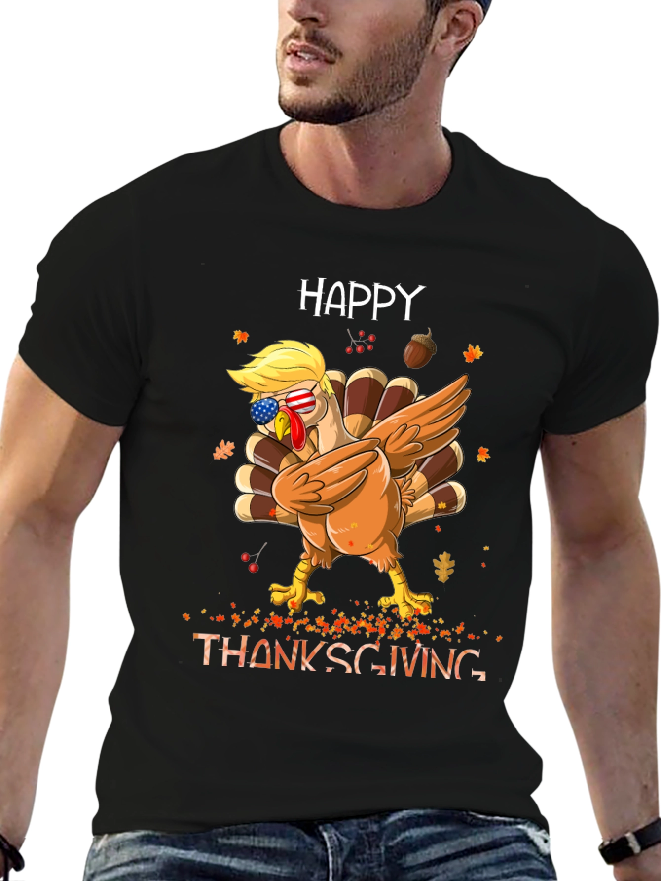 Happy Thanksgiving Dabbing Turkey Tee