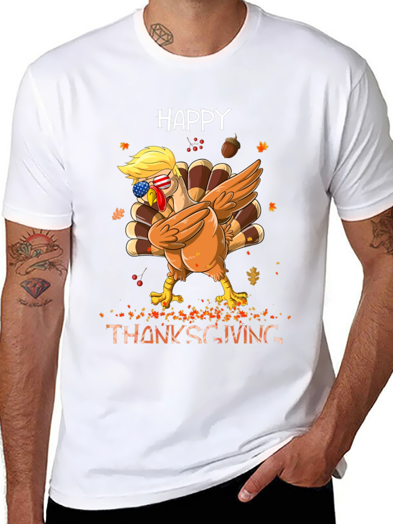 Happy Thanksgiving Dabbing Turkey Tee