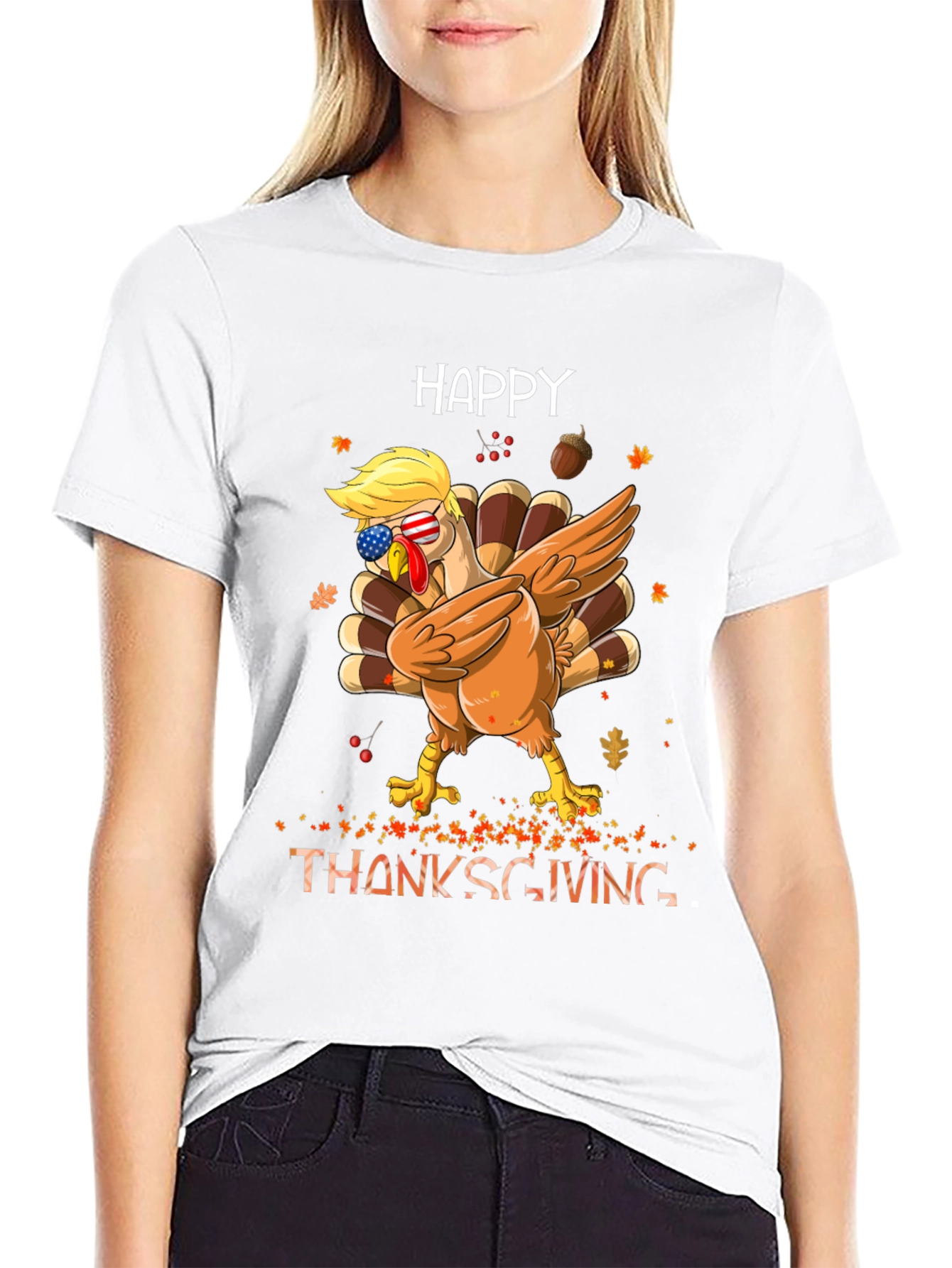 Happy Thanksgiving Dabbing Turkey Tee