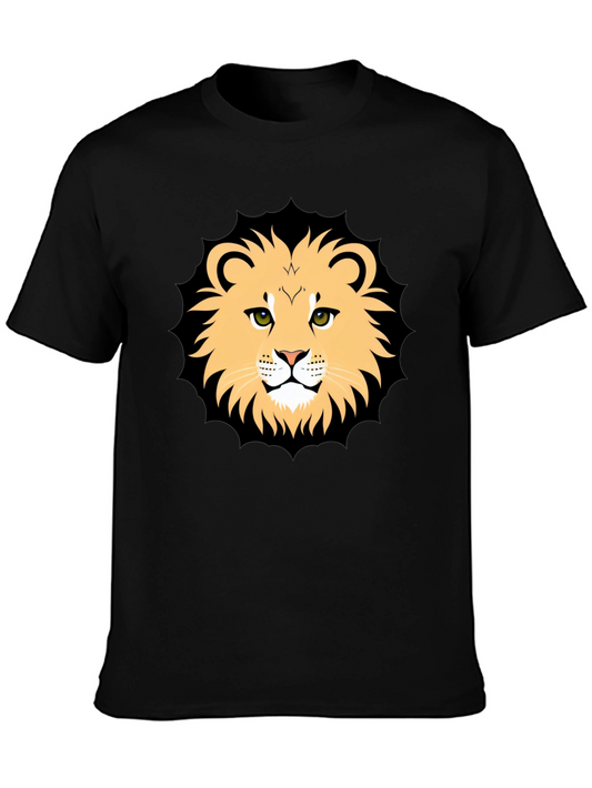 Lion Graphic Black T-Shirt for Men