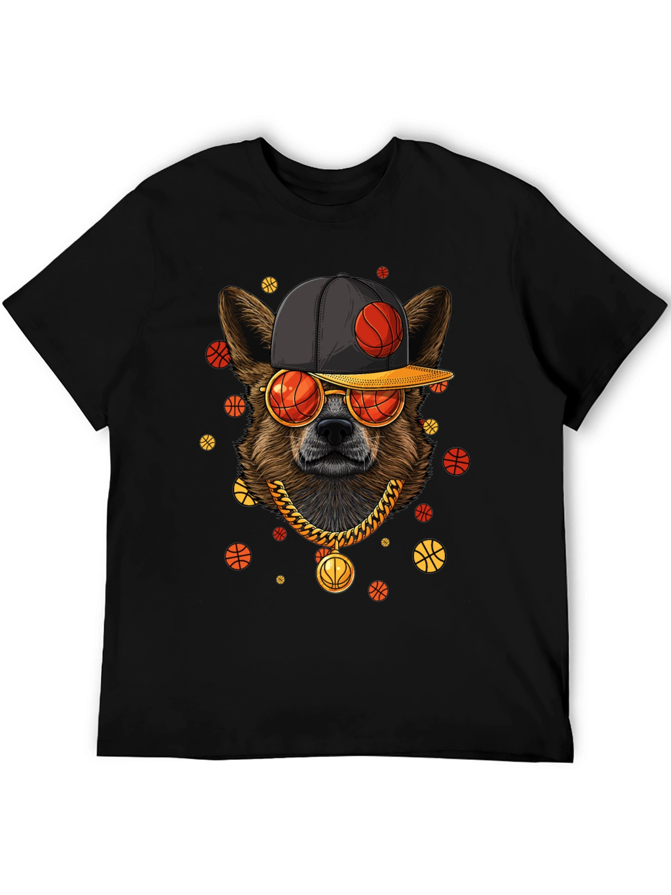 Cool Dog Basketball Graphic T-Shirt