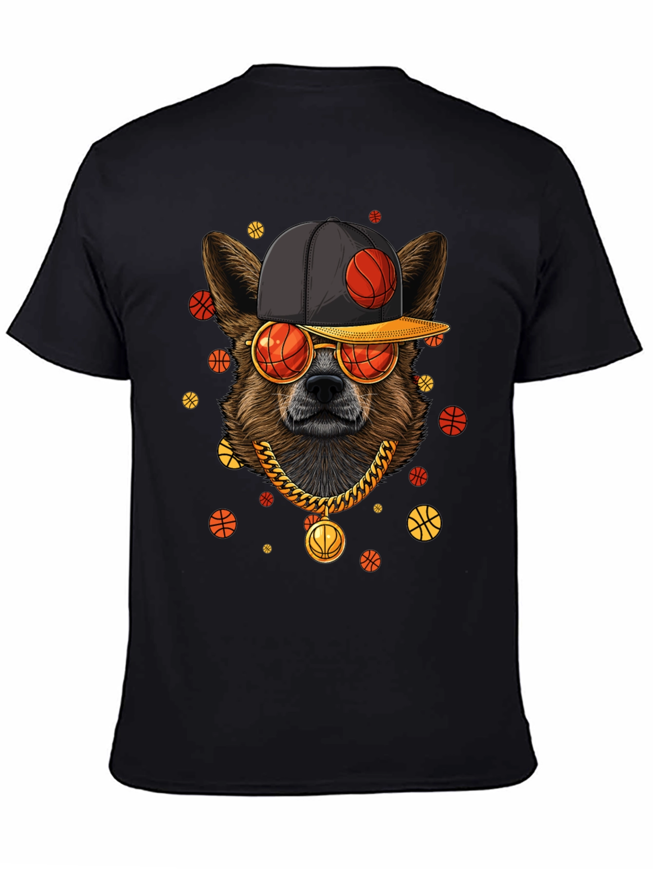 Cool Dog Basketball Graphic T-Shirt