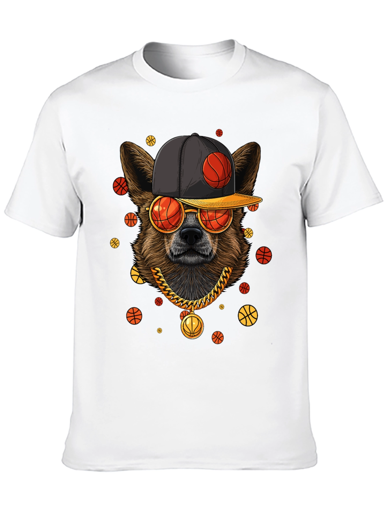 Cool Dog Basketball Graphic T-Shirt