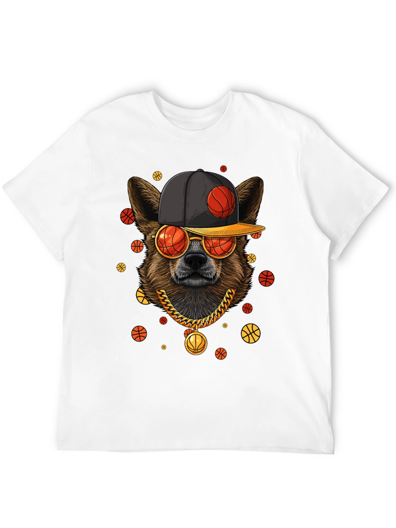 Cool Dog Basketball Graphic T-Shirt