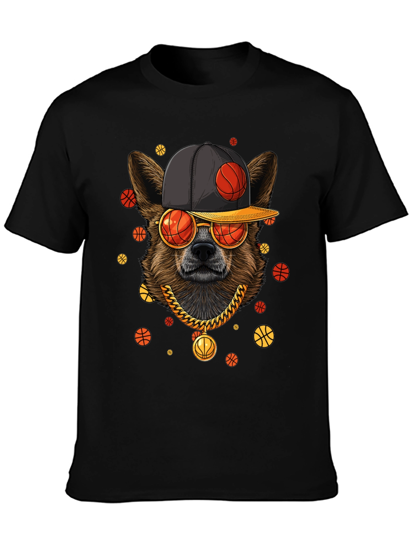 Cool Dog Basketball Graphic T-Shirt