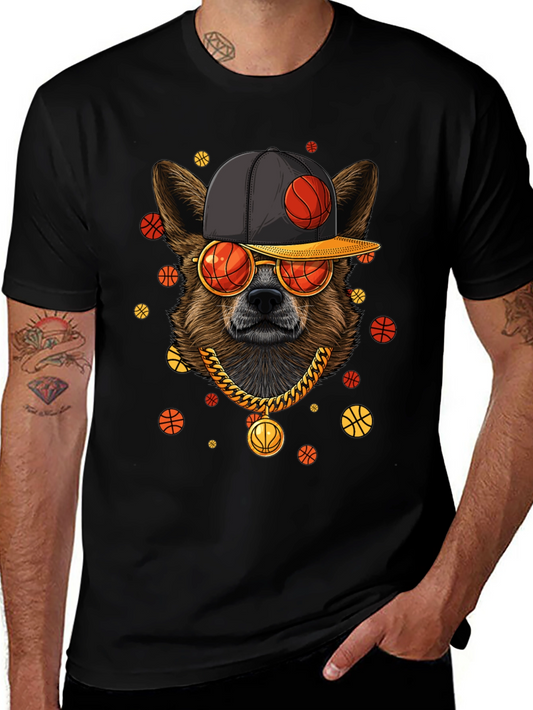 Cool Dog Basketball Graphic T-Shirt