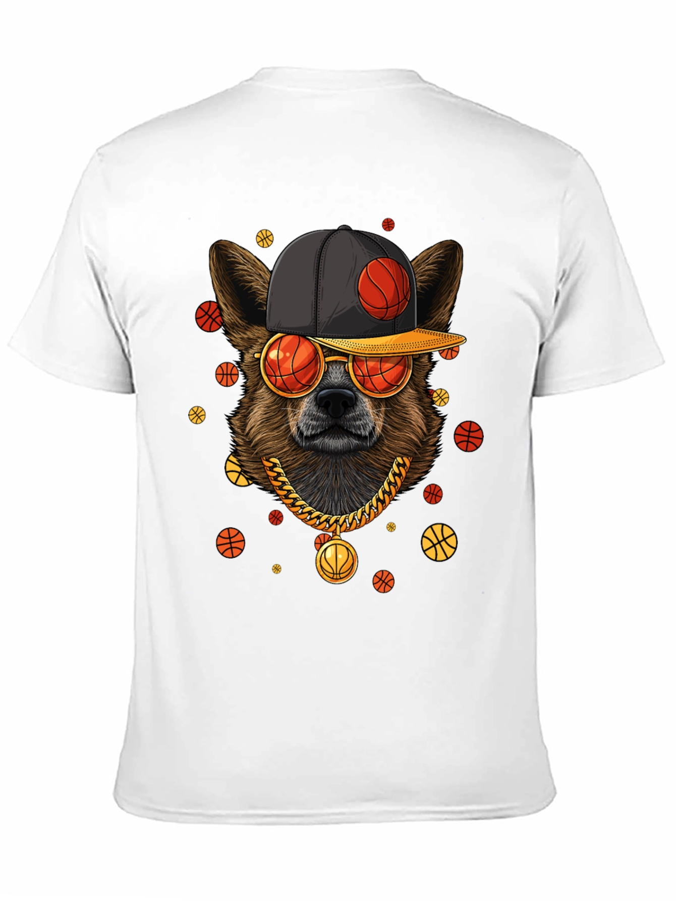 Cool Dog Basketball Graphic T-Shirt
