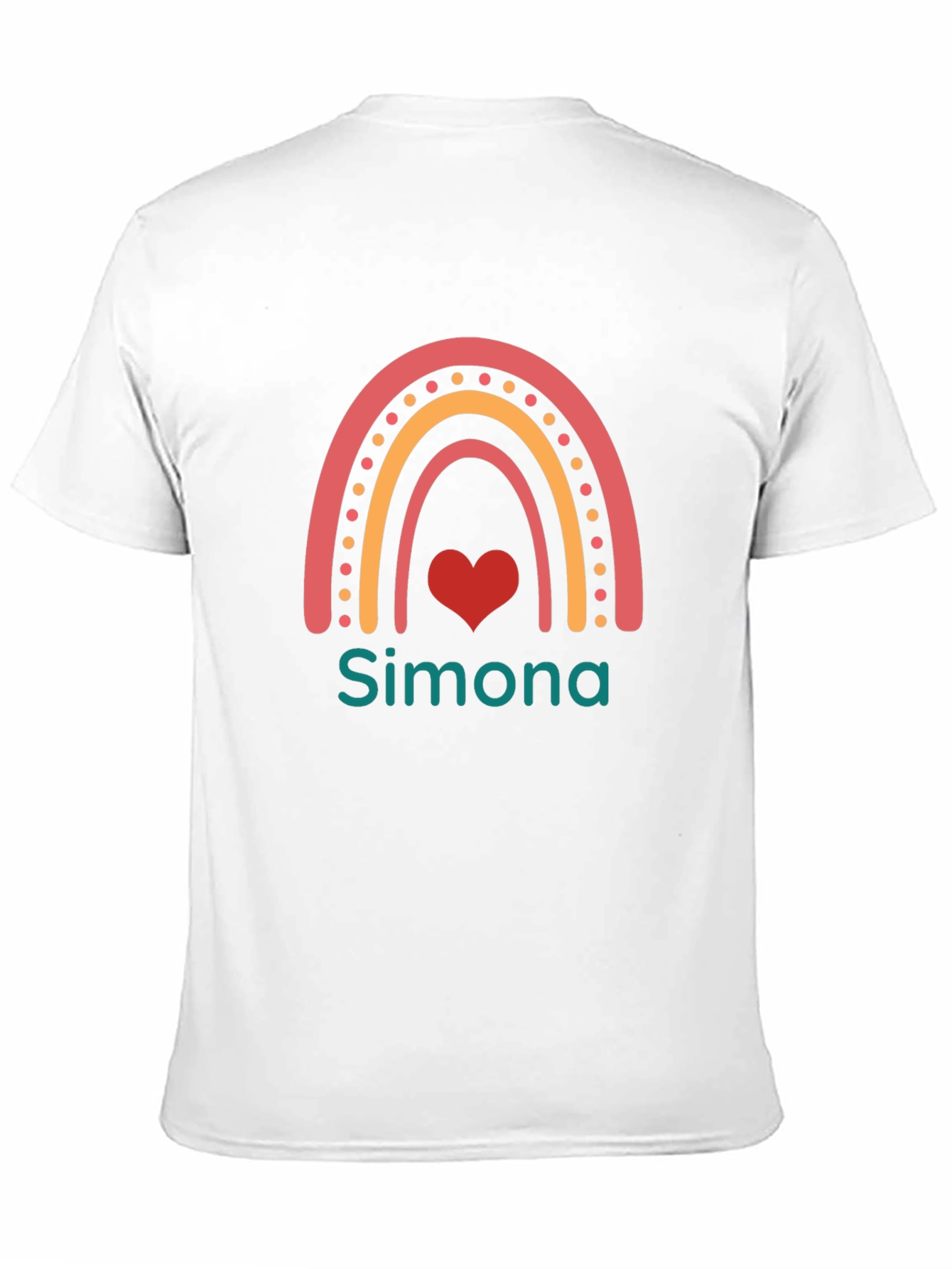 Simona Rainbow Heart Graphic T-Shirt
