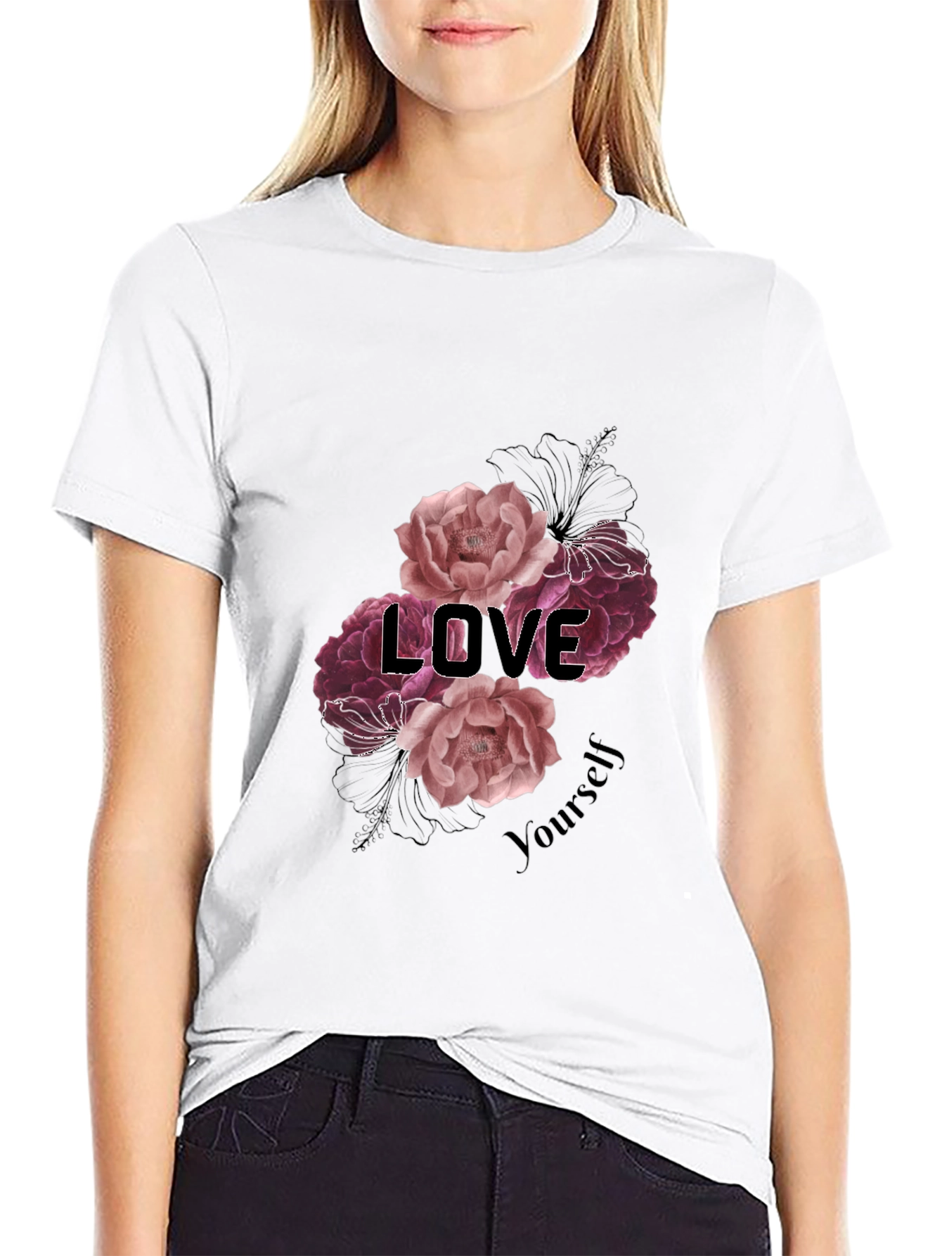 Love Yourself Floral Graphic Tee