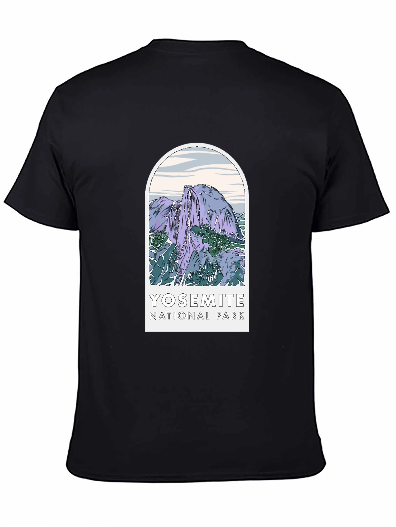 Yosemite National Park Graphic Tee - Black Cotton